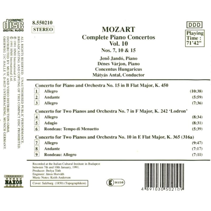 Mozart:Piano Concertos 7, 10 & 15 - slide-1