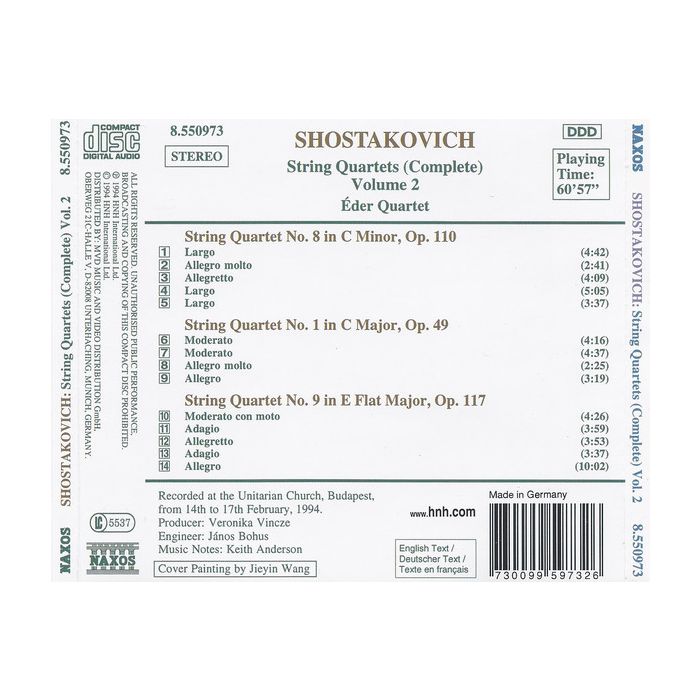 SHOSTAKOVICH: String Quartets Vol. 2, Nos. 1, 8 and 9 - slide-1