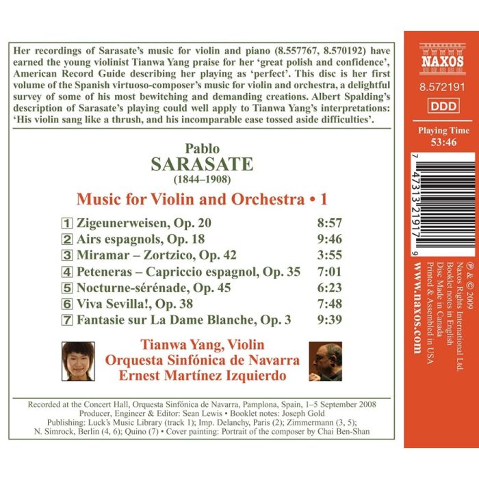 Sarasate: Music for Violin and Orchestra Vol. 1, m.in. Zigeunerweisen Op. 20 - slide-1