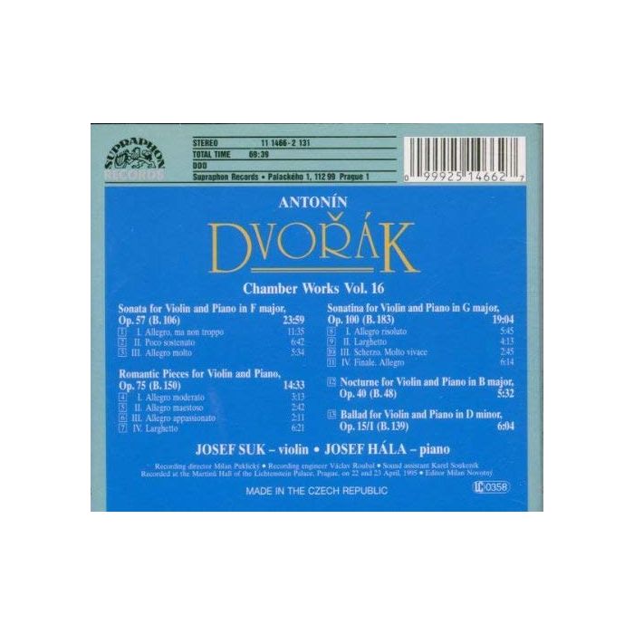 Dvorak: Violin Sonata, Romantic Pieces, Sonatina - slide-1
