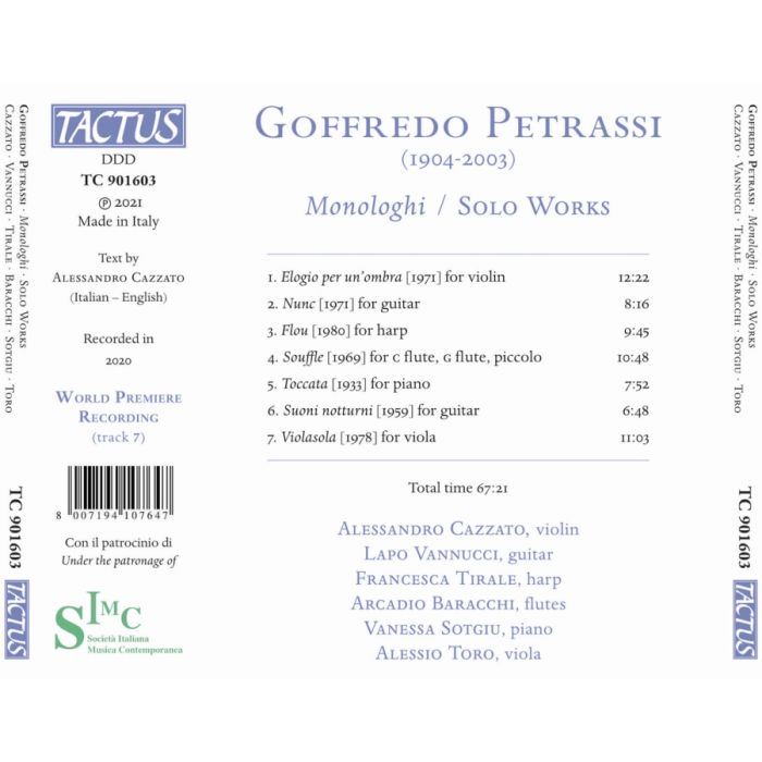Petrassi: Monologhi; Solo Works - slide-1