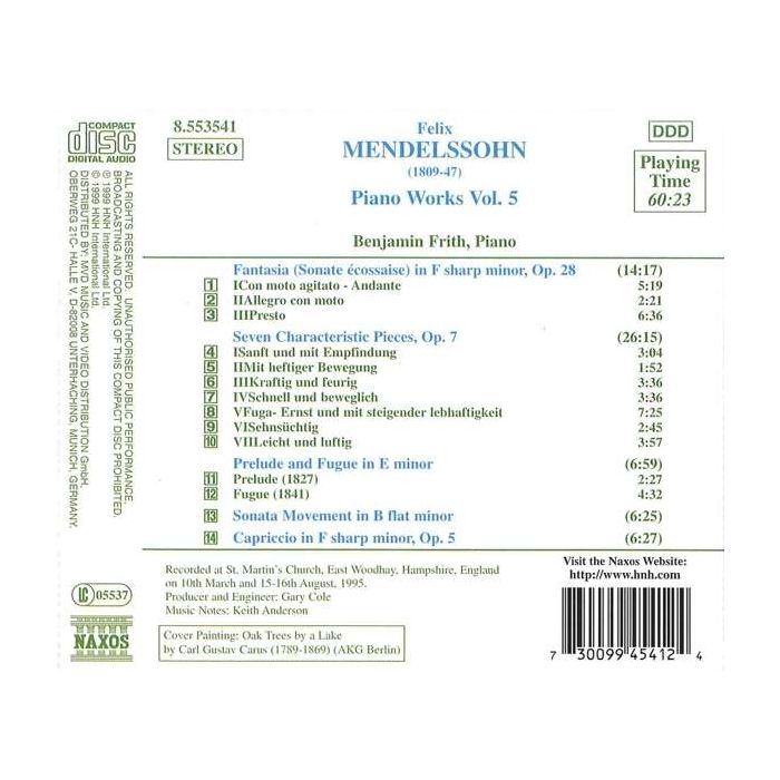MENDELSSOHN: Piano Works vol. 5 - slide-1