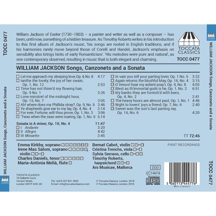 Jackson: Songs, Canzonets - slide-1