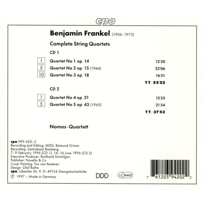 FRANKEL: Complete string quartets  - slide-1