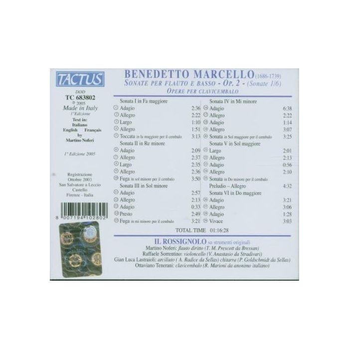 Marcello: Sonate per Flauto e Basso, Op. 2 - slide-1