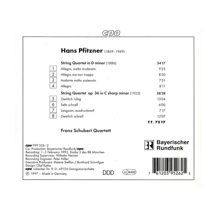 PFITZNER: String quartets in d & op.36 - slide-1