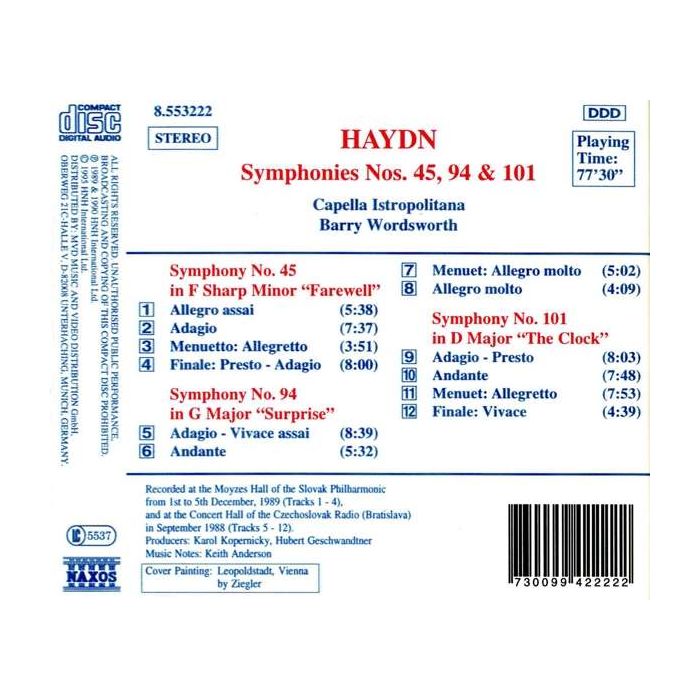 Haydn: Symphonies Nos. 45, 94 & 101 - slide-1
