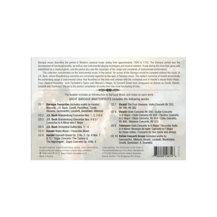 GREAT BAROQUE MASTERPIECES (10 CD) - slide-1