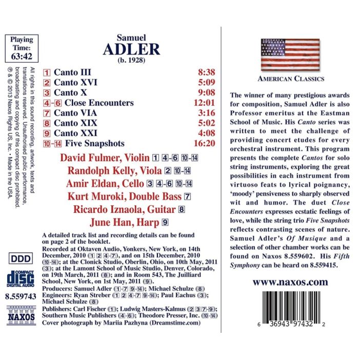 Adler: Cantos, Close Encounters, Five Snapshots - slide-1