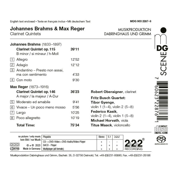 Brahms & Reger: Clarinet Quintets - slide-1