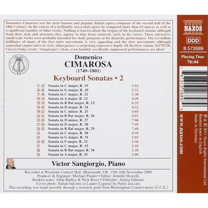 Cimarosa: Keyboard Sonatas Vol. 2 - slide-1