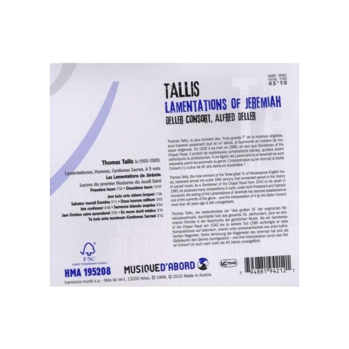 Tallis: Lamentations of Jeremiah - slide-1