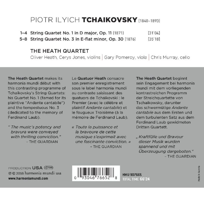 Tchaikovsky: String Quartets Nos. 1 & 3 - slide-1