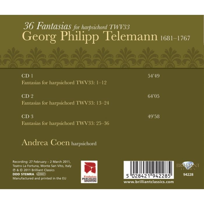 Telemann: 36 Fantasies for Harpsichord - slide-1