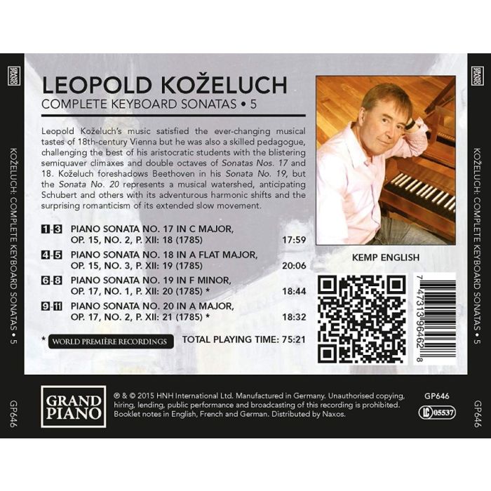 Koželuch: Complete Keyboard Sonatas Vol. 5 - slide-1