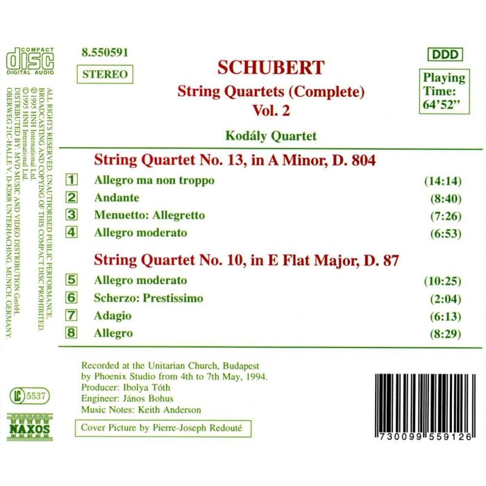 SCHUBERT: String Quartets vol. 2 - slide-1