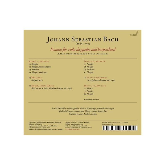 Bach: Sonatas for viola da gamba & harpsichord BWV1027-1029, Arias with obbligato viola da gamba - slide-1