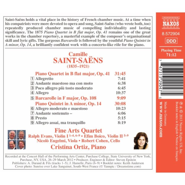 Saint-Saëns: Piano Quartet, Piano Quintet, Barcarolle - slide-1