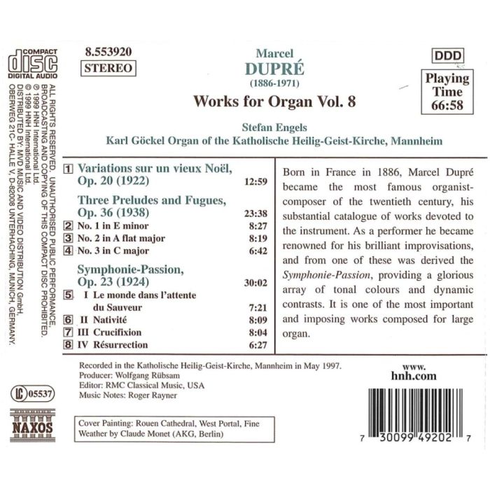 DUPRE: Works for Organ Vol. 8 - slide-1