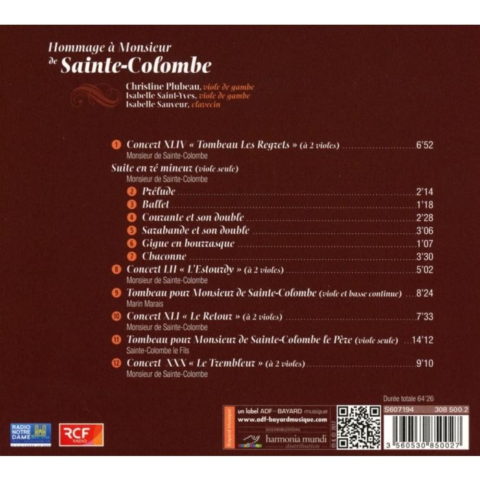 Hommage à M. de Sainte-Colombe - Marais & Ste-Colombe fils - slide-1