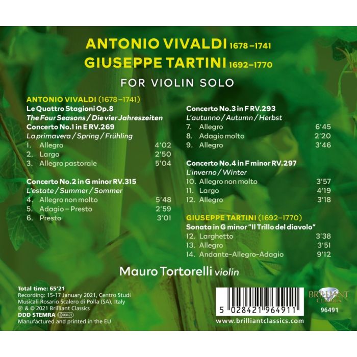 Vivaldi: Le Quattro Stagioni; Tartini: Devil's Trill Sonata for Violin Solo - slide-1