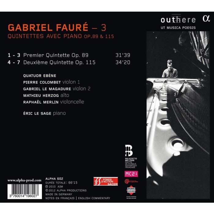 Fauré Vol. 3 -  Quintettes avec piano op. 89 & 115 - slide-1