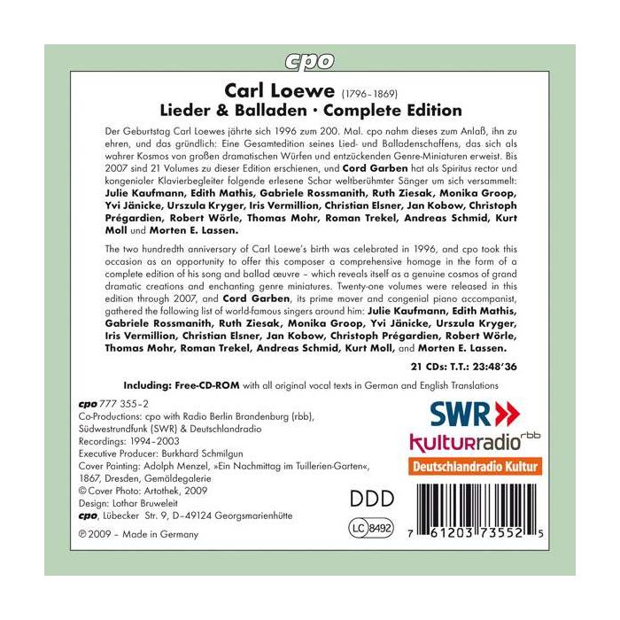 Loewe: Lieder & Balladen - Complete Edition Vol. 1-21 (21 CD) - slide-1