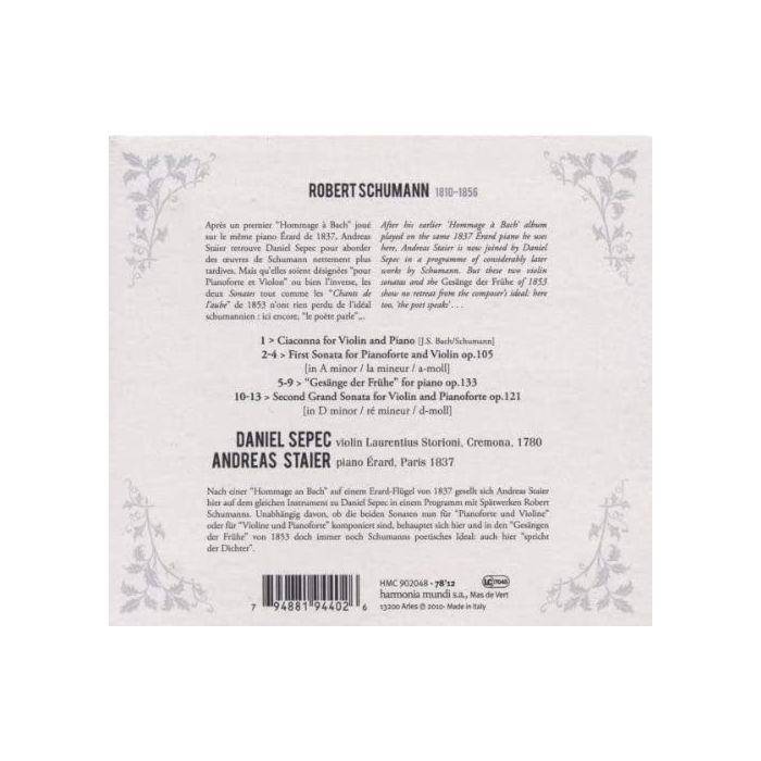 Schumann: Sonatas for piano & violin 1 & 2, Chaconne (Bach-Schumann), 