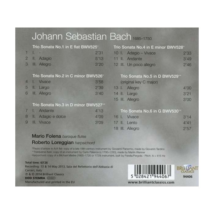 Bach: Trio Sonatas, BWV 525-530 - slide-1