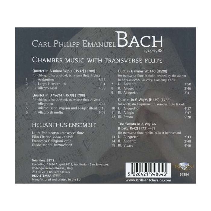 C.P.E. Bach: Chamber Music with Transverse Flute - slide-1
