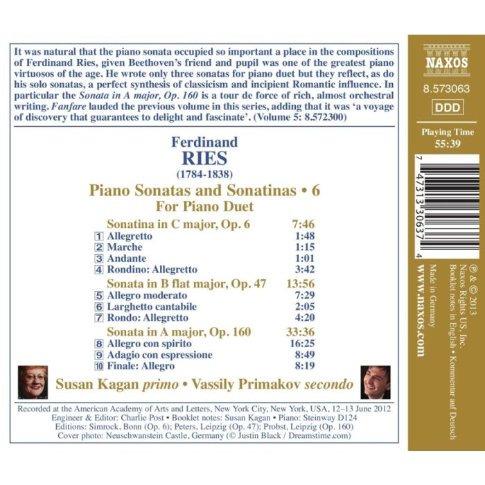 Ries: Piano Sonatas and Sonatinas Vol. 6 - For Piano Duet - slide-1