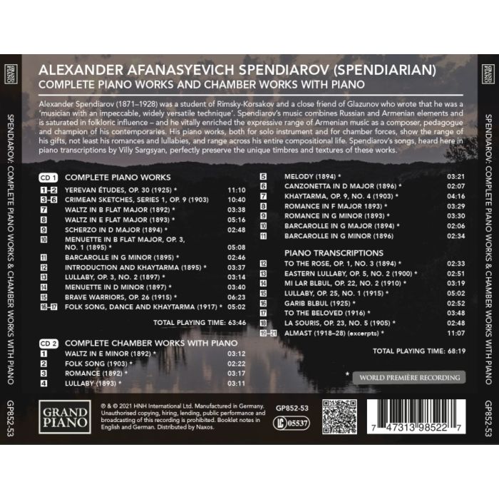 Spendiarov: Piano Works and Chamber Works with Piano - slide-1