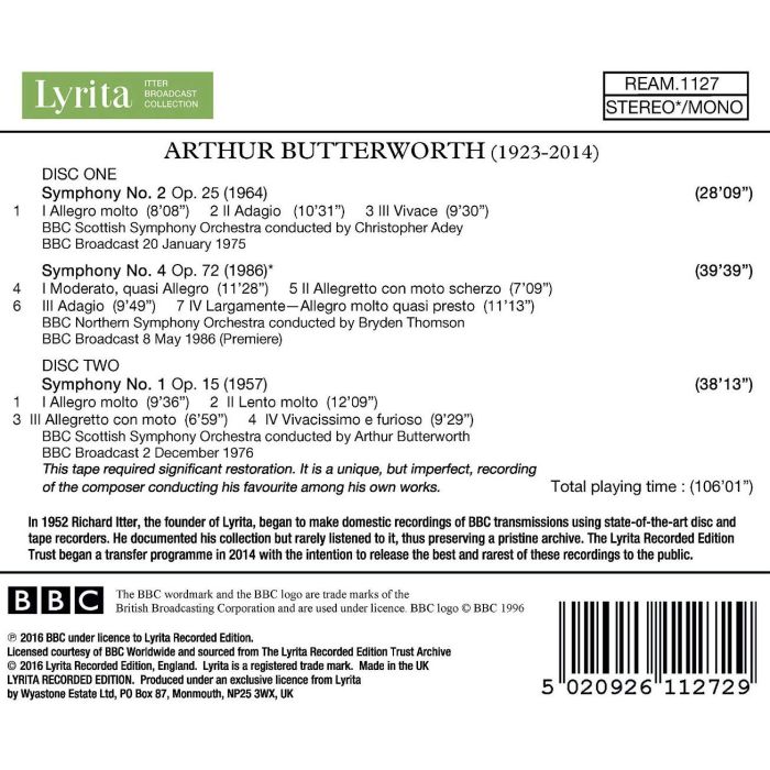 Butterworth: Symphonies Nos. 1, 2 & 4 - slide-1