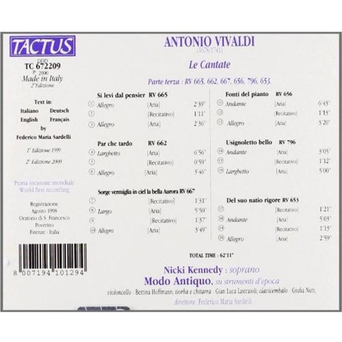 Vivaldi:Le Cantate per soprano Vol.3 - slide-1