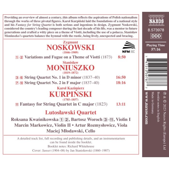 Kurpiński; Moniuszko; Noskowski: String Quartets - slide-1