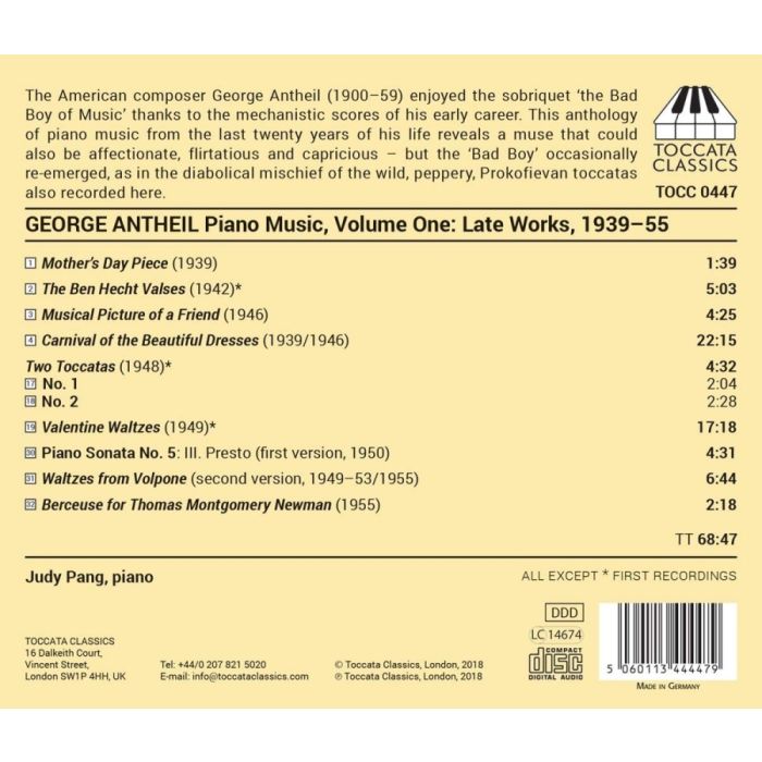 Antheil: Piano Music Vol.1 - slide-1