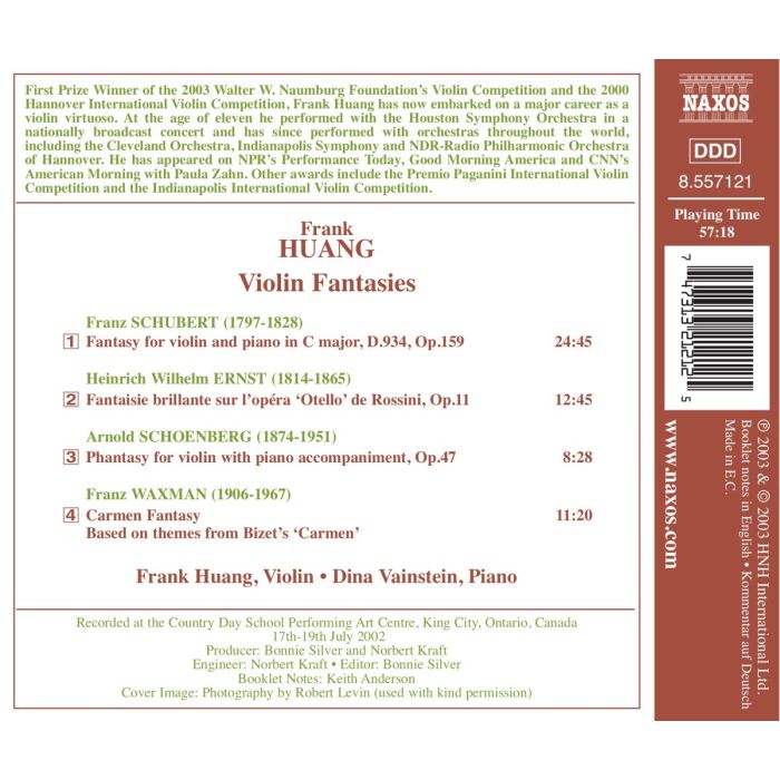 SCHUBERT; SCHOENBERG: Violin Recital - slide-1