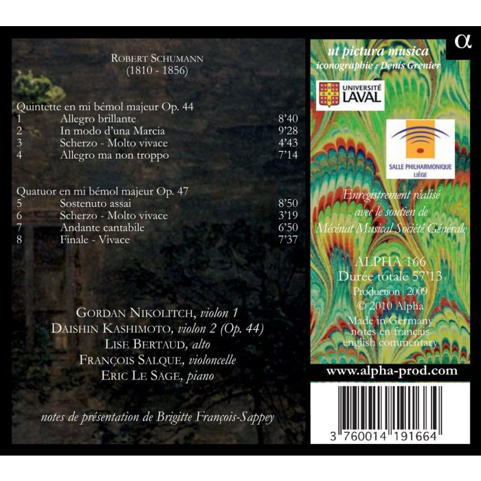 SCHUMANN: Klavierwerke & Kammermusik Vol. X - Kwintet fort. op. 44 & kwartet fort. op. 47 - slide-1