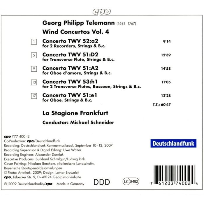 Telemann: Wind Concertos Vol. 4 - slide-1