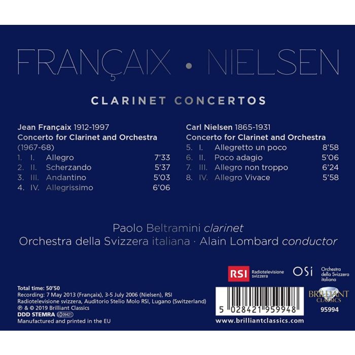 Françaix / Nielsen: Clarinet Concertos - slide-1