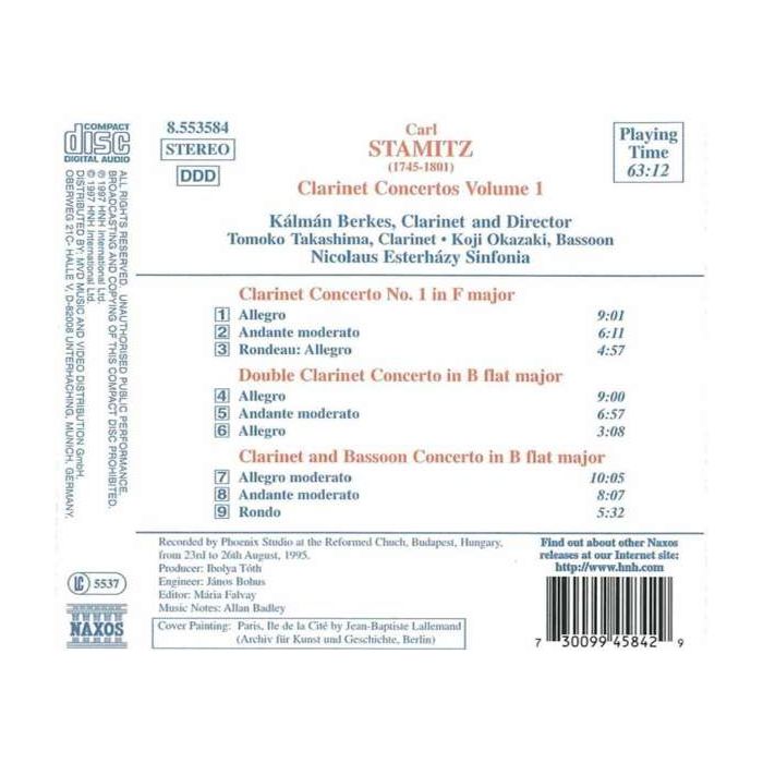 STAMITZ Carl: Clarinet Concertos, Vol. 1 - slide-1
