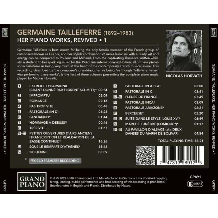 Tailleferre: Her Piano Works, Revived Vol. 1 - slide-1