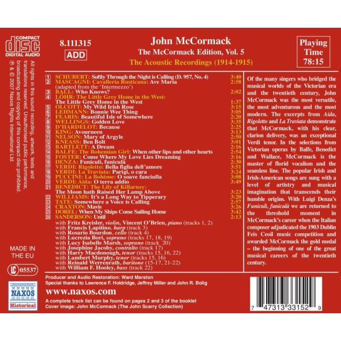 MCCORMACK  Edition Vol. 5 - The Acoustic Recordings - slide-1