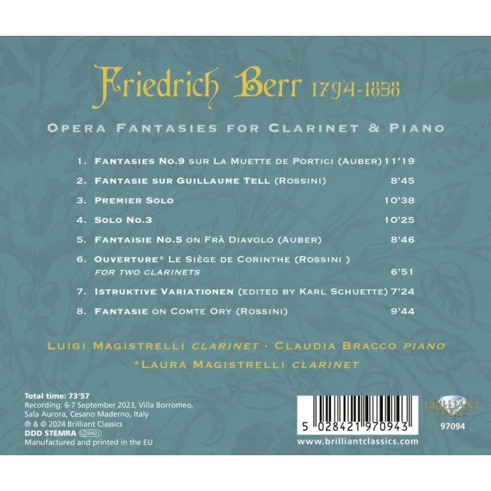 Berr: Opera Fantasies for Clarinet & Piano - slide-1