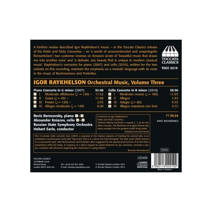 Raykhelson: Orchestral Music Vol. 3 - Piano Concerto Cello Concerto - slide-1