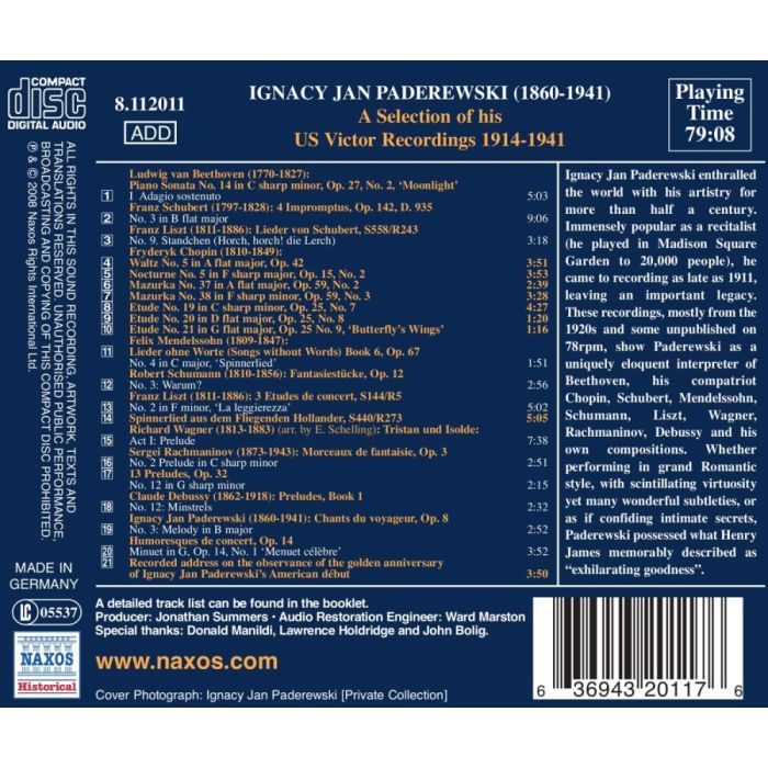 Paderewski: US Victor Recordings - 1914-1941 - slide-1