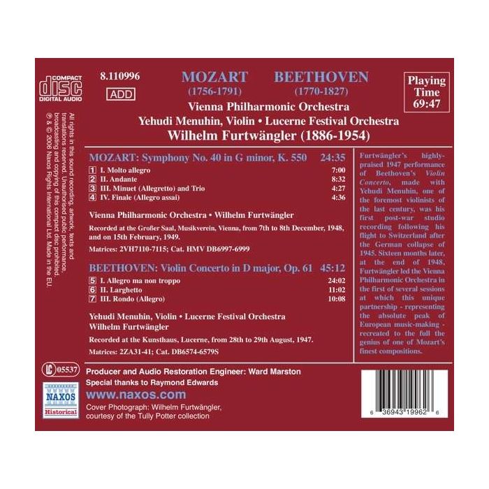 MOZART: Symphony No. 40 / BEETHOVEN: Violin Concerto - slide-1