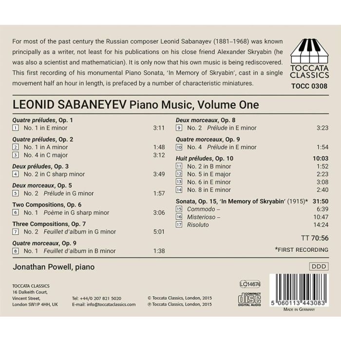 Sabanayev: Piano Music Vol. 1 - slide-1