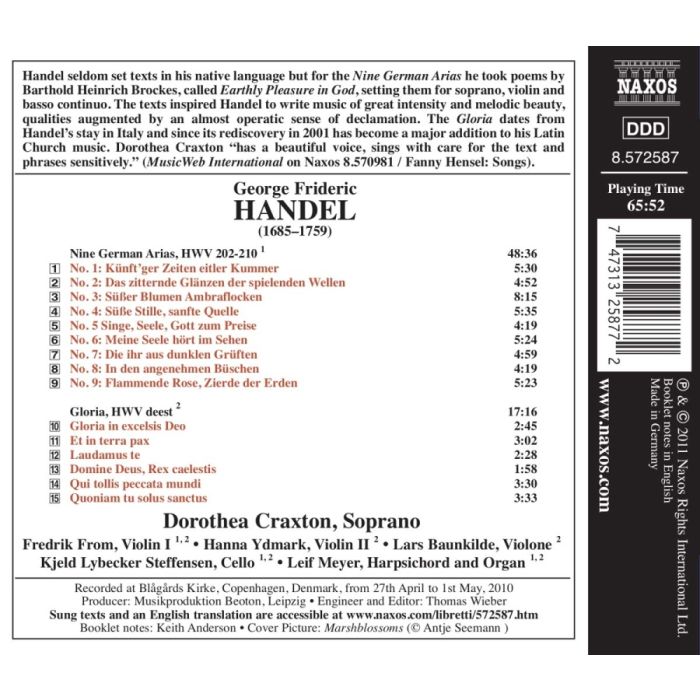 Handel: Nine German Arias, Gloria - slide-1