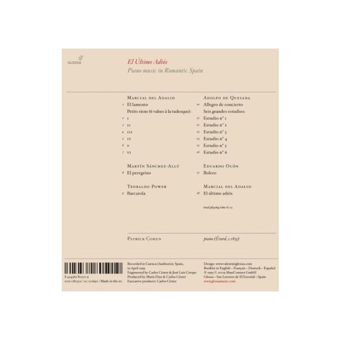 El Último Adiós, Piano music in Romantic Spain - slide-1